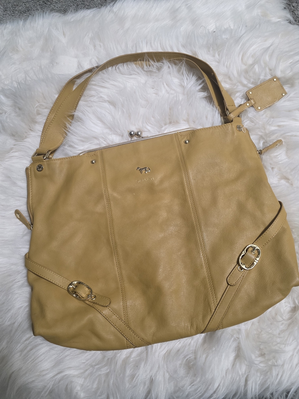 Emma Fox Mustard Yellow Leather Shoulder Bag